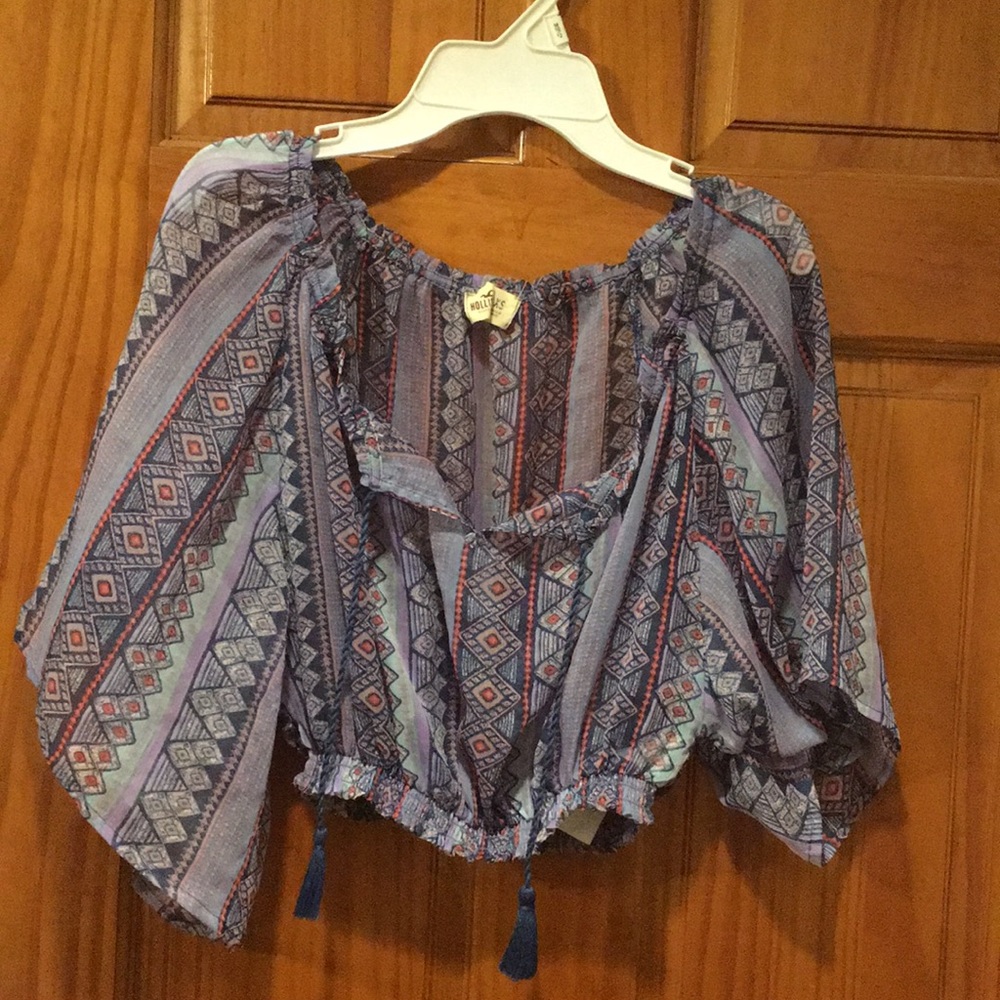 Purple patterned crop top